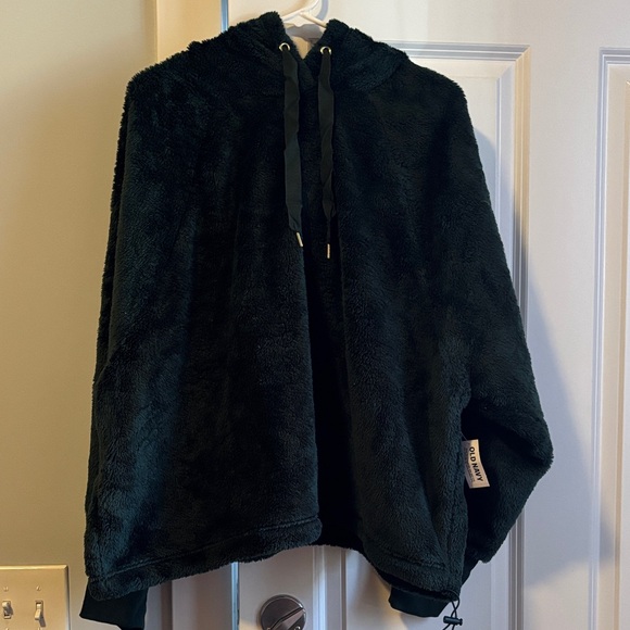 Old Navy Tops - Green Fuzzy Hooded Sweatshirt